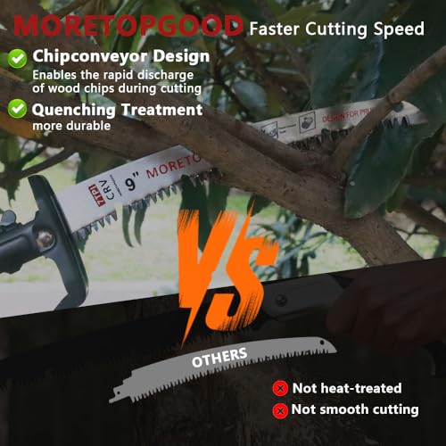 9 Inch Arc Edge Reciprocating Saw Blade with U-Groove Chip Removal Design, 7TPI Japanese Teeth with Arc-Curved Saw Blades for Wood Pruning, Tree Trimming & Wood Cutting, 3‑Pack - size: 9 Inch