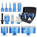 Diamond Core Drill Bit Set - 6/6/8/20/25/35/50/75/100mm Tile Hole Saw Kit for Porcelain Tile Ceramic Marble Granite 4/5”&2“Finger Chamfer Bit