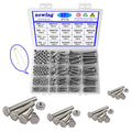newlng M3 M4 M5 M6 Bolts and Nuts Assortment Kit 320 PCS Metric 304 Stainless Steel Hex Head Cap Screws Bolts and Nuts Assortment Set Fasteners Bolts Kit with Combination Box for Home Fixation Repairs - size: M3456-4