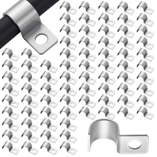 Yaocom 100 Pcs Silver Cable Screw Clips 1/2 Inch, Zinc Steel Wire Clamps - color: Silver, size: 1/2 inch