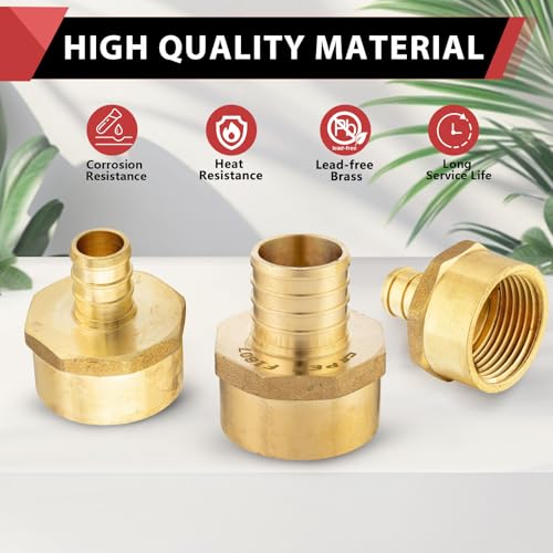 10Pc EFIELD 1/2"Pex x 1/2" Female NPT Thread Adapter(PEX1807035-10) - size: P10, style: 1/2" x 1/2"