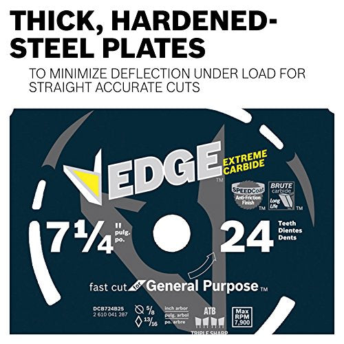 BOSCH DCB724 7-1/4 in. 24 Tooth Edge Circular Saw Blade Brute Carbide for Applications in Framing - size: 7-1/4" Diameter, style: 24 Teeth