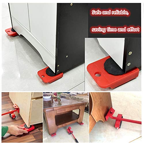 Mr Hercules Furniture Lift Mover Tool Set,Furniture Lifter Tool with Lifting Lever & 4 Wheels,Heavy Furniture Moving Sliders Appliance Rollers Heavy Duty Mover Dolly Sliders Tool Furniture Lifter