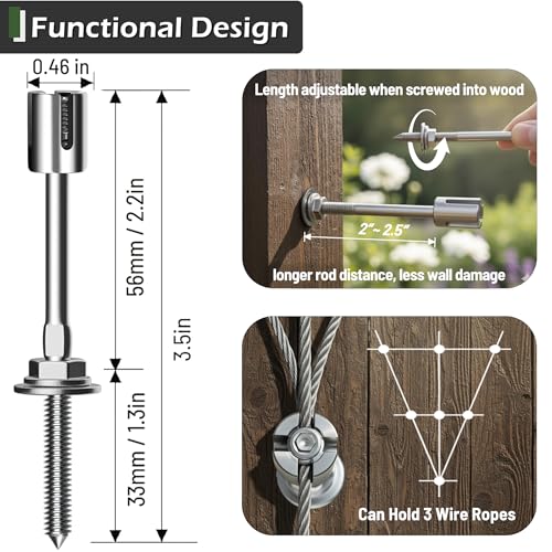 Wire Trellis Kit, 20-Set 5/64” Crosshead with Cutter & 98ft Cable - size: 20 Sets