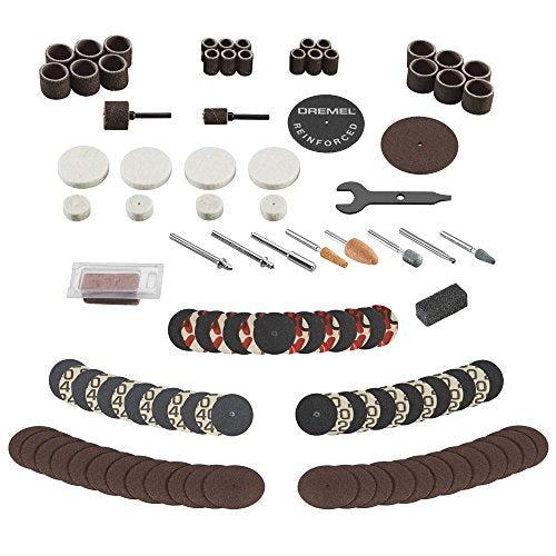 Dremel 709-02 110-Piece All-Purpose Rotary Tool Accessory Kit- Includes a Carving Bit, Sanding Drums, Grinding Stones, Cutting Discs, and a Storage Case, Gray - size: 110-Pieces