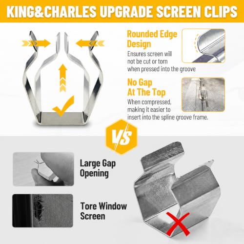 King&Charles Window Screen Replacement, 6in1 Window Screen Door Repair Kit - color: Gray, size: 48"×118"
