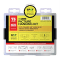 203-Piece Metal Picture Hanging Kit in Tackle Box, Hangs 14 Wooden Frames Up to 75 lbs, No Measuring Needed, Wall Picture Hangers with Drywall Anchors, Hardware, and Level - size: 14 Frames Up to 75 lbs