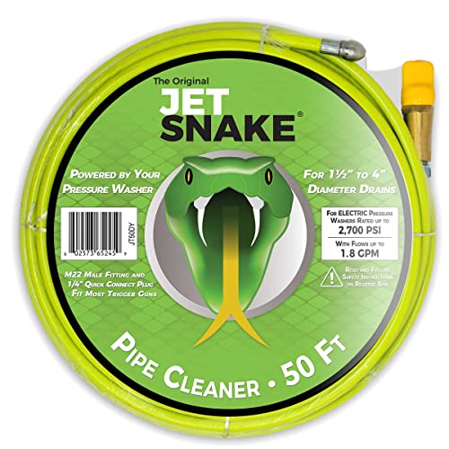 50 FT Sewer Jetter for Electric Pressure Washers - Flexible Steel Braid - style: 50 FT for Electric Pressure Washers