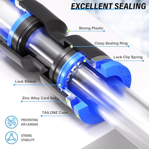 TAILONZ PNEUMATIC 1/8'' 1/4'' 5/16'' 3/8'' 1/2'' OD Straight Push to Connect Fittings Push Connectors Plastic Quick Release Connectors Air Line Fittings 50PCS - size: 1/8''OD/1/4''OD/5/16''OD/3/8''OD/1/2''OD, style: 50PCS