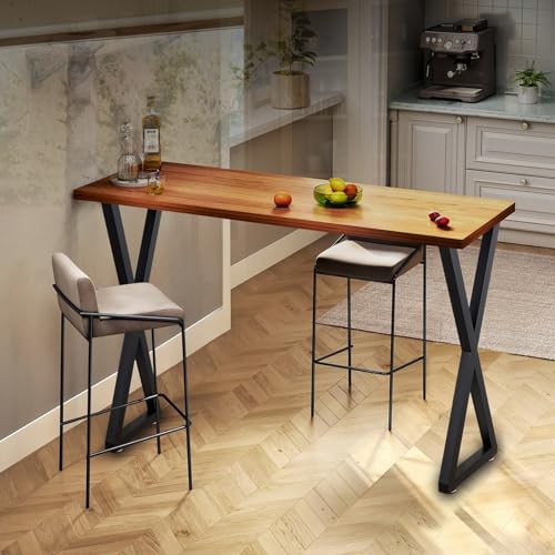 ALLCOS Metal Bar Table Legs, 36 Inch Heavy Duty Dining Table Leg with Adjustment Feet Furniture Legs, Black, Set of 2 - size: 36 Inch
