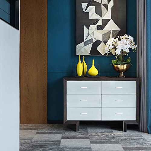 Cabinet Pulls Brushed Nickel Cabinet Handles Square Drawer Pulls, 5 Pack 18 Inch Stainless Steel Kitchen Door Cupboard Cabinet Handles, Cabinet Hardware Drawer Handles, 458mm Hole Centers - color: Brushed Nickel, size: Two Hole - 18 inch Hole Centers(458m