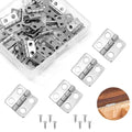 Mini Hinges, 13 x 12 mm, Silvery White, 30 Pcs - color: Silver(30pcs), size: 13 x 12mm