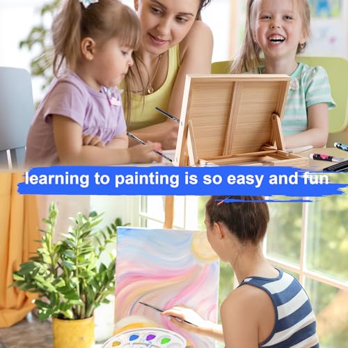 koseibal Acrylic Paint Set with Tabletop Easel and Canvas for Kids, Adults - color: 18x22ml+Easel-L
