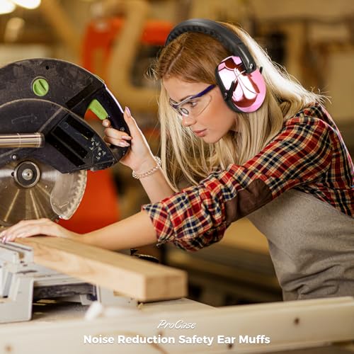 ProCase Hearing Protection Ear Muffs SNR 33dB, Noise Cancelling Headphones - color: 1 - Metalic Pink