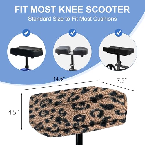 SPRING SEAON Knee Scooter Cushion Pad Cover, Brown Texture - color: Brown Leopard Print