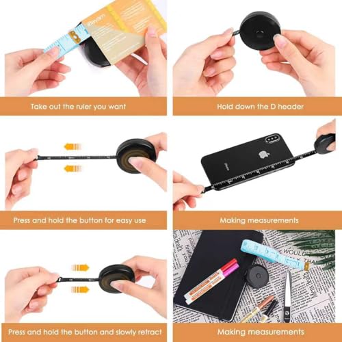 iBayam 2 Pack Tape Measure Measuring Tape for Body Fabric Sewing 60"/150cm - color: Blue&Black