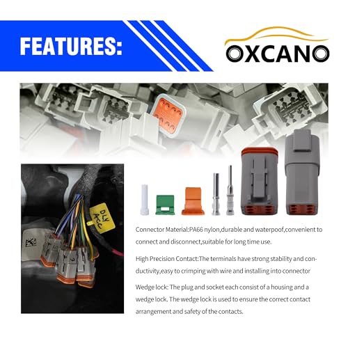 Deutsch 6 Pin DT Connector Waterproof Electrical Wire Connector - style: 3 Sets 6 Pin