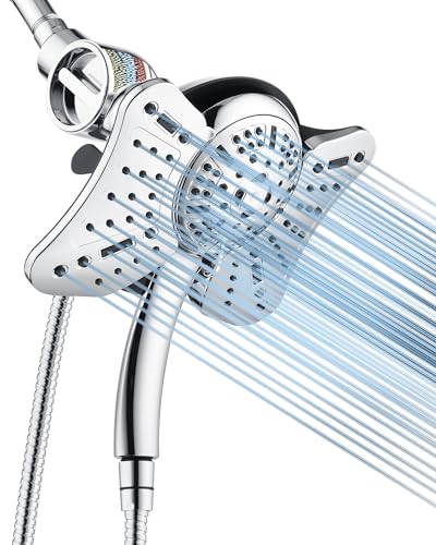 GRICH Shower Head with Handheld Spray - Dual High Pressure Showerhead - color: Silver, size: 2.5 GPM