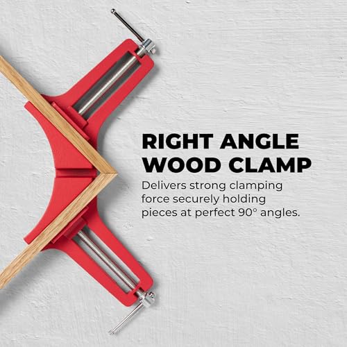 BUILDSOMETHING Right Angle Wood Clamp - Home Improvement Hand Tool - Premium Clamp Set with 45 Degree Cutting Guide Slot - 2 Pack