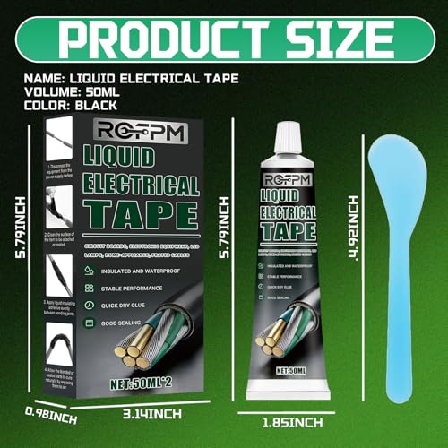 Liquid Electrical Tape Black Kit 100ml, Wire Cable Repair Adhesive