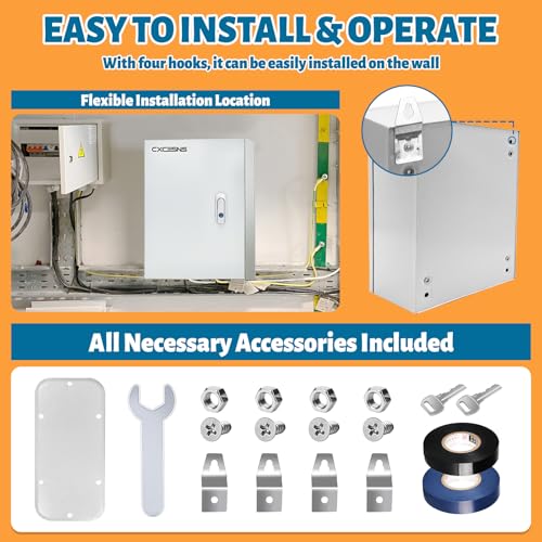 Electrical Junction Box 24x16x12, NEMA 4X IP66 Steel Enclosure Box - size: 24 x 16 x 12''