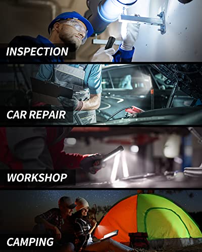 Rechargeable Work Light, Mechanic Light with Magnetic, Hook and 230° Rotate - color: Orange