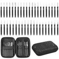 Kikerike Terminal Removal Tool Kit 41 Pcs Depinning Tool Electrical Connector Pin Removal Tool Kit Pin Extractor Tool Set Wire Terminal Release Tool for Automotive Car Household Devices - Black - color: 41 PCS - Black Round Handle