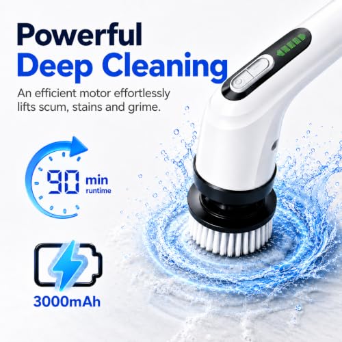 Highyes Electric Spin Scrubber for Bathroom