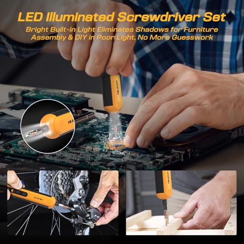 4V Cordless Electric Screwdriver Set, 26 S2 Bits, USB-C, LED
