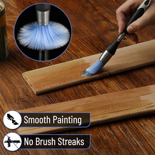 Bates- Trim Paint Brush, 2 pcs, 0.75 Inch, Black & Gray Ergonomic Non-Slip Handle, Synthetic Bristles, Trim Brushes for Painting - color: Gray-black, size: 0.75 inch, 2 Pack