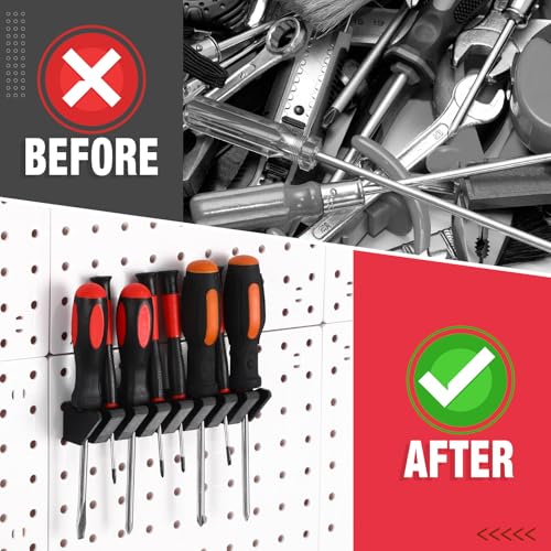 Novabright 1 Pc Black Pegboard Screwdriver Holder Pegboard Accessories - color: Black