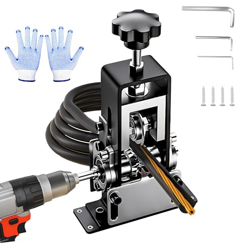 Manual Wire Stripping Machine Copper Wire Stripper Tool, Drill Powered & Hand Crank Dual Drive Wire Peeler with Tungsten Steel Blade, Adjustable Scrap Wire Stripper for Copper Recycling