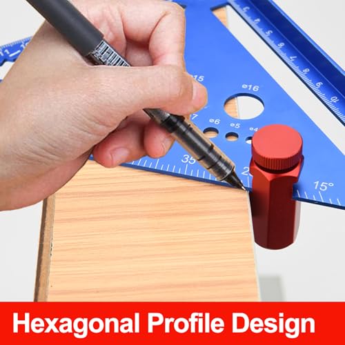 Tall Stair Gauges for Framing Square with Holder and Hook, Framing Jig for Speed Square, Framing Square Stops for Carpentry Squares & Circular Saw - color: red