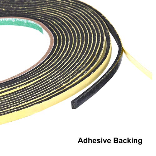 uxcell Sealing Foam Tape 5mm Wide 2mm Thick 5m/16.4ft Long, Self Adhesive Weather Strip for Window Door Insulation, Pack of 2 - size: 5mmx2mmx5m