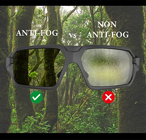 HTS HUNTERSKY Ballistic Tactical ANSI Z87.1+ Impact Protection Anti Fog Shooting Glasses Military Grade Airsoft Range - color: Black Clear