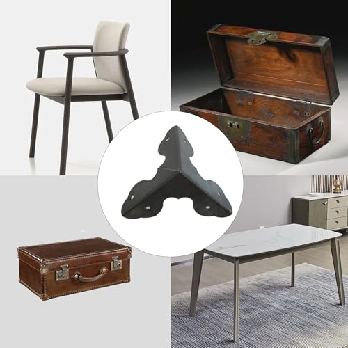 32PCS Black Jewelry Box Corner Bracket, Metal Cabinet Corner Protector for Wooden, Chest, Table, Desk, Photo Frame, DIY (1.3*1.3*1.3 inch) - style: Black-1.3inch