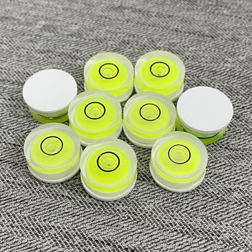 5Pcs Small Circular Bubble Levels with Double Sided Adhesive Bottom Mini Little Stick-on Bubble Spirit Level Measuring Layout Tools Levels (15x6mm) - size: 15x6mm