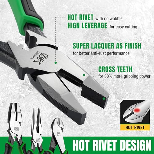SK 5-Piece Pliers Set, Anti-slip Handle, with EVA Foam Tool Organizer - style: with EVA Organizer