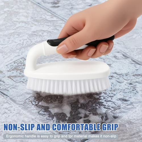 Scrub Brushes for Cleaning Heavy Duty Scrub Brush with Handle 2 Pack Black - color: Black
