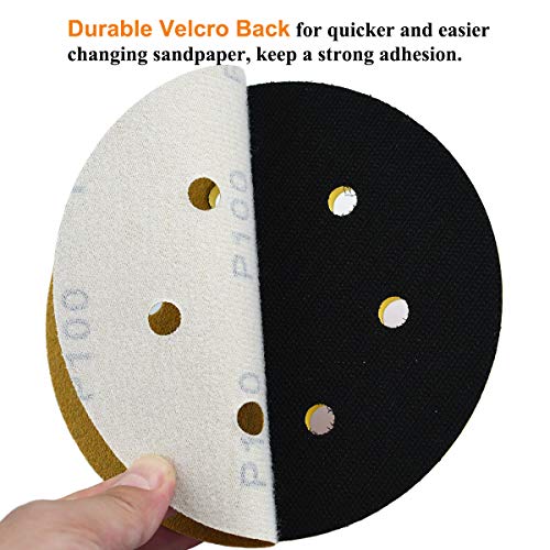 6-Inch 6-Hole Hook and Loop Gold Sanding Discs 100-Grit, 100-Pack - style: 100 Grit