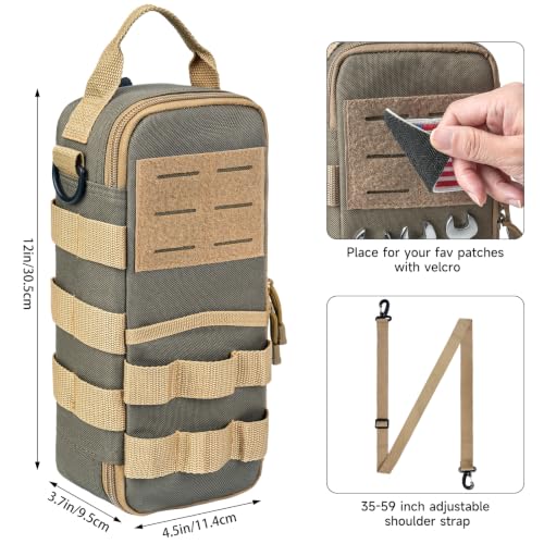 Small Tool Bags for Men with Carabiner,Tactical Tool Bag for EDC,Motorcycle - color: Olive Green