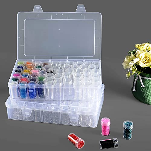 1pack 60 Grids Bead Organizer and Storage Diamond Painting Containers Portable Plastic Case Box Arts Crafts Storage for Seeds Beads Sewing Cosmetic Nail Glitter Powder Small Parts Rhinestones - size: 1 Pack
