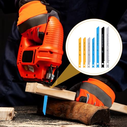 24Pcs Jig Saw Blades Set, Jigsaw Blades for Wood Plastic Metal Cutting