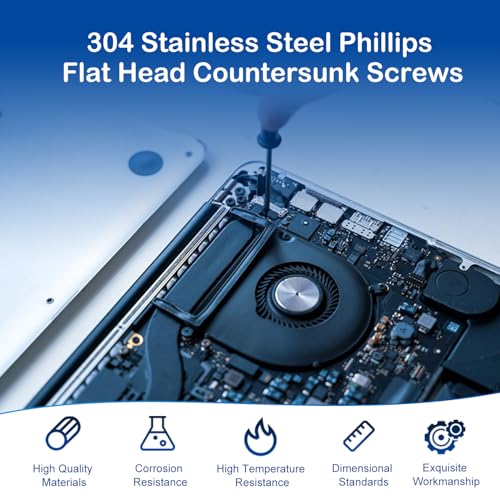 840Pcs M3 Countersunk Screws Assortment Kit with Nuts and Washers (6-25mm) - size: M3 x 6-25mm Kit