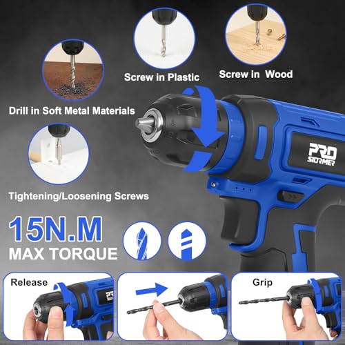 Prostormer 369-Piece Drill Tool Sets Combo Kit, Blue - color: Blue