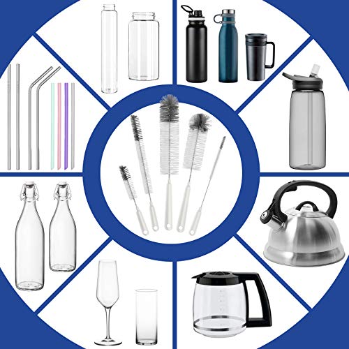 MR.SIGA 10 Pack Bottle Brush Cleaning Set with Storage Holder, Cleaning Brushes for Long Narrow Neck Bottles, Water Bottles, Baby Bottles, Tumblers, Drinking Glasses, Strews - size: 5.3 x 5.3 x 15.5 inch (Pack of 2)