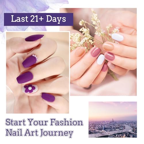 JODSONE 20 Colors Gel Nail Polish Kit with U V Light Base Top Matte Coat High Shine Vibrant Nail Gel Equipped with Manicure Tools - color: KIT-15