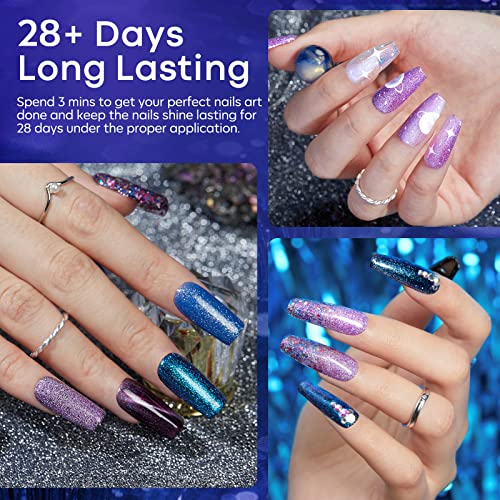 modelones Color Changing Cat Eye Gel Nail Polish Set, 6 Colors Glitter - color: A A5 Cat Eye Special Gel