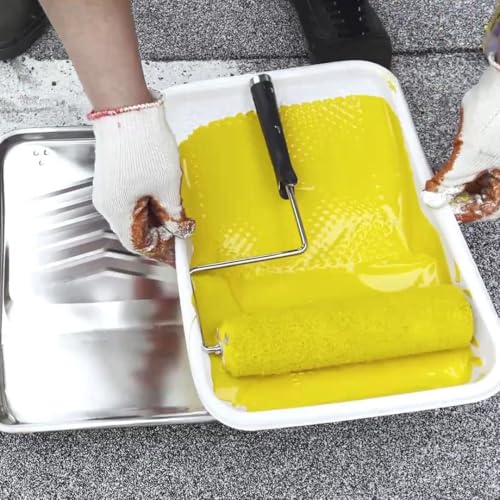 11-Pack 9 inch Disposable Plastic Paint Roller Tray -Come Up with Extra Metal Tray Liner - Ideal for DIY Painting House Projects - size: 12 Pack, 9 Inch