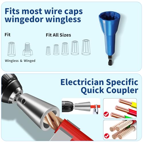 BURMONG Wire Twister & Stripper Tool for Drill – 8/10/12/14 AWG, 2026 Upgraded Electrician Wire Stripping and Twisting Tool, Improve Work Efficiency 30 Times